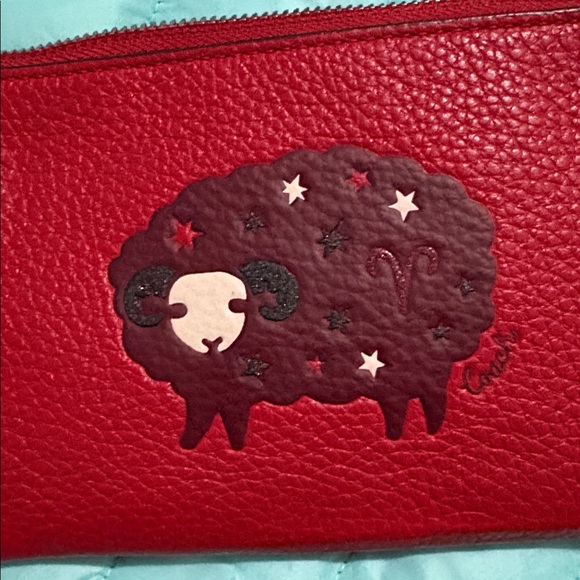 Coach Aries Red Leather Wristlet EUC HTF - Picture 9 of 12